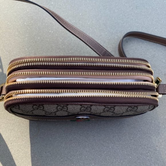 Gucci Ophidia Interlocking GG Canvas with Webbing Shoulder Bag - Picture 9 of 13